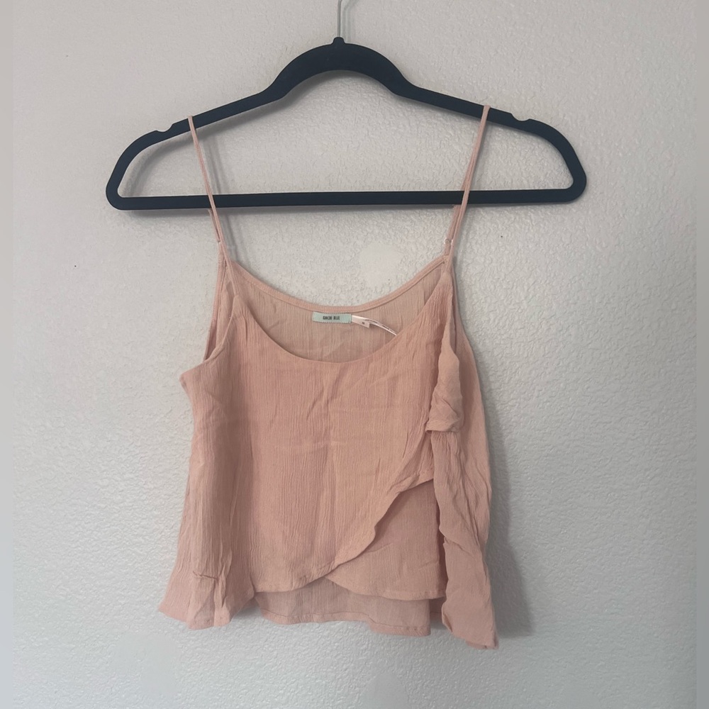 Kimchi Blue Peach Crop Tank Top Size X Small